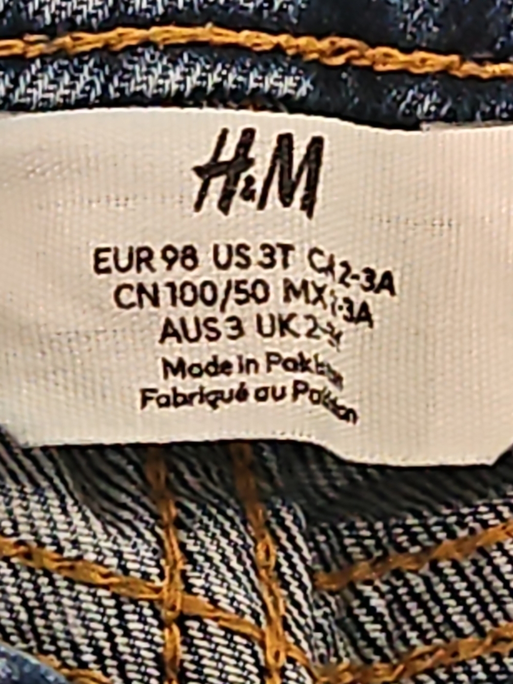 H&M Baby Kids Blue Denim Shorts - Distressed Style Size 3t Unisex Boys Girls - Picture 3 of 4